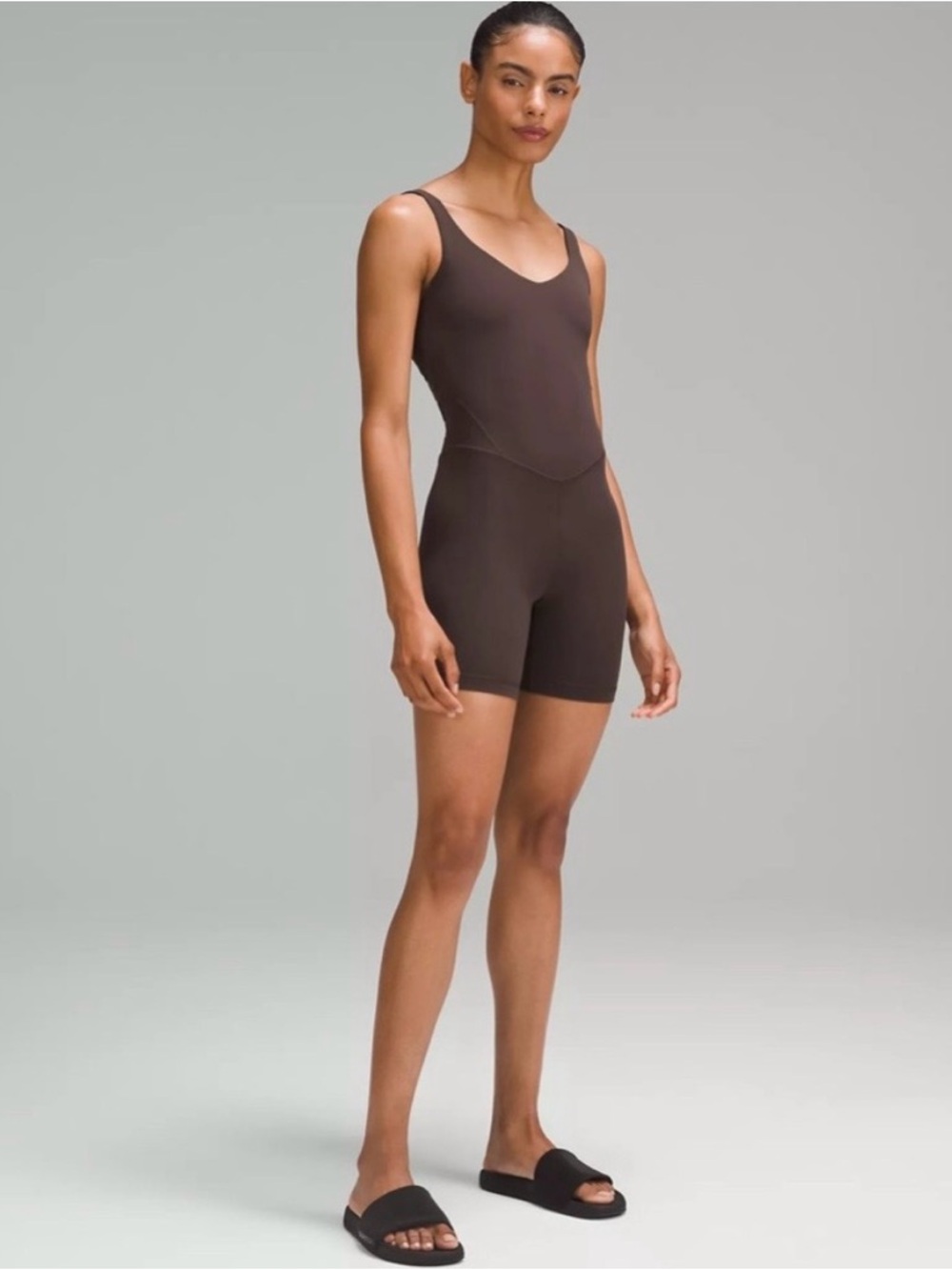 Lululemon Align Bodysuit 4 Inch Shorts In Espresso